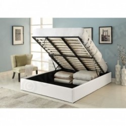 MAJESTY Lit coffre adulte 140x190 + sommier blanc