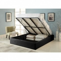 MAJESTY Lit coffre adulte 140x190 + sommier noir