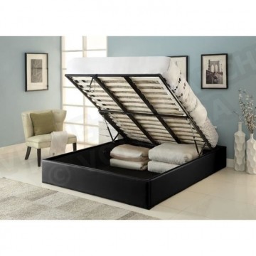 MAJESTY Lit coffre adulte 140x190 + sommier noir