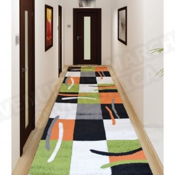 JAZZ Tapis de couloir Orange Vert 80x300 cm