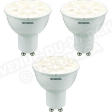 TOSHIBA Lot de 3 ampoules spot LED GU10 35W