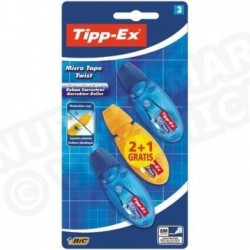 BIC Tipp-ex Micro Tape Twist Rubans Correcteurs 2 + 1 GRATUIT