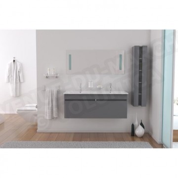 ALBAN Salle de bain double vasque 120 cm gris