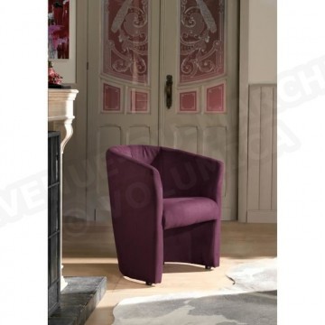 BAYA Fauteuil cabriolet en microfibre aubergine