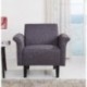 HORACE Fauteuil avec accoudoirs 90x73 cm - Tissu - Gris foncé