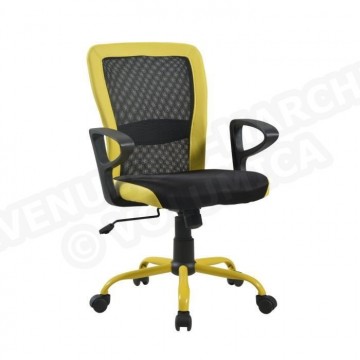 Fauteuil de bureau pivotant réglable FRESH noir jaune