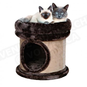 TRIXIE Cat Tower Toni pour chat Hauteur 40 cm taupe marron foncé peluche et sisal a griffer