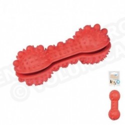 Os distributeur de croquettes en caoutchouc pour chien 7cm rouge