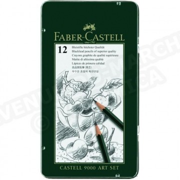 FABER-CASTELL 12 Crayons Graphite Castell 9000 Art