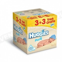 HUGGIES Lingettes Pure 3+3 Gratuit x64