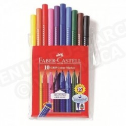 FABER-CASTELL Pochette 10 Feutres Grip Colour