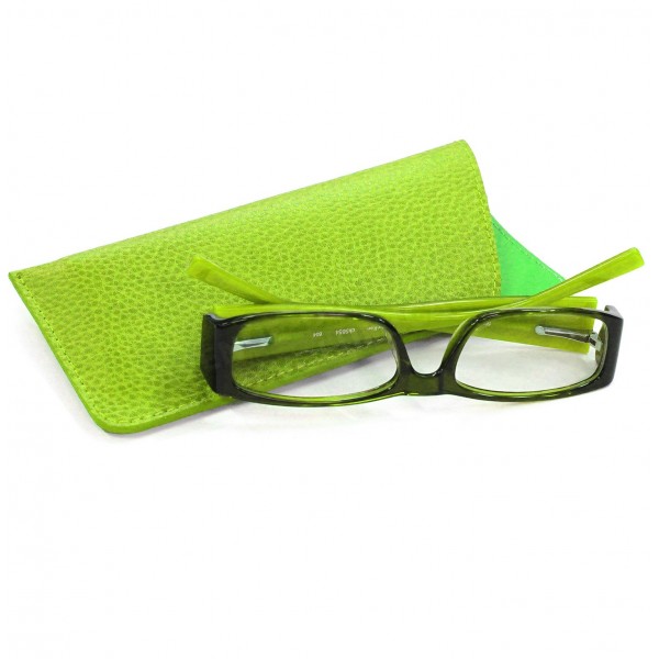 Etui à lunettes en cuir - Vert Teal - Merci Léonie